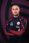 27 February 2025; Manager Eoin Wearen during a Shelbourne squad portraits session at Tolka Park in Dublin. Photo by Seb Daly/Sportsfile