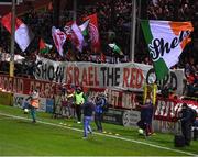 28 February 2025; Shelbourne supporters before the SSE Airtricity Men's Premier Division match between Shelbourne and Shamrock Rovers at Tolka Park in Dublin. Photo by Stephen McCarthy/Sportsfile