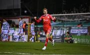 28 February 2025; Sean Boyd of Shelbourne celebrates after team-mate Harry Wood, not pictured, scored their first goal during the SSE Airtricity Men's Premier Division match between Shelbourne and Shamrock Rovers at Tolka Park in Dublin. Photo by Stephen McCarthy/Sportsfile