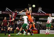 28 February 2025; Bohemians goalkeeper James Talbot makes a save during the SSE Airtricity Men's Premier Division match between Cork City and Bohemians at Turner's Cross in Cork. Photo by Michael P Ryan/Sportsfile