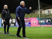28 February 2025; Galway United manager John Caulfield, right, and assistant manager Ollie Horgan during the SSE Airtricity Men's Premier Division match between Drogheda United and Galway United at Sullivan & Lambe Park in Drogheda, Louth. Photo by Thomas Flinkow/Sportsfile