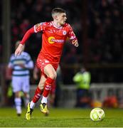 28 February 2025; Sean Gannon of Shelbourne during the SSE Airtricity Men's Premier Division match between Shelbourne and Shamrock Rovers at Tolka Park in Dublin. Photo by Stephen McCarthy/Sportsfile
