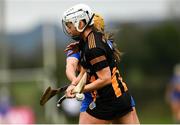 1 March 2025; Niamh Deely of Kilkenny is tackled by Mary Burke of Tipperary during the Very National Camogie League Division 1A match between between Tipperary and Kilkenny at The Ragg GAA Grounds in Tipperary. Photo by Tom Beary/Sportsfile