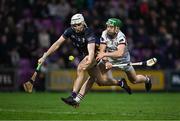1 March 2025; Rory O'Connor of Wexford in action against Jack Grealish of Galway during the Allianz Hurling League Division 1A match between Wexford and Galway at Chadwicks Wexford Park in Wexford. Photo by Stephen Marken/Sportsfile