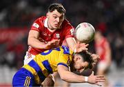 1 March 2025; Diarmuid Murtagh of Roscommon in action against Daniel O'Mahony of Cork during the Allianz Football League Division 2 match between Cork and Roscommon at SuperValu Páirc Uí Chaoimh in Cork. Photo by Piaras Ó Mídheach/Sportsfile