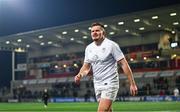 1 March 2025; Jacob Stockdale of Ulster after his side's victory in the United Rugby Championship match between Ulster and Scarlets at the Kingspan Stadium in Belfast. Photo by Shauna Clinton/Sportsfile