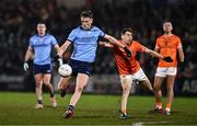 1 March 2025; Tom Lahiff of Dublin in action against Andrew Murnin of Armagh during the Allianz Football League Division 1 match between Armagh and Dublin at the BOX-IT Athletic Grounds in Armagh. Photo by Ben McShane/Sportsfile