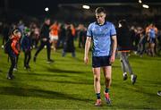 1 March 2025; Tom Lahiff of Dublin reacts after his side's defeat in the Allianz Football League Division 1 match between Armagh and Dublin at the BOX-IT Athletic Grounds in Armagh. Photo by Ben McShane/Sportsfile