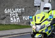 2 March 2025; Graffiti on a wall near the ground before the Allianz Football League Division 1 match between Galway and Tyrone at Tuam Stadium in Tuam, Galway. Photo by Piaras Ó Mídheach/Sportsfile