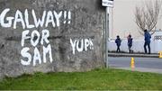 2 March 2025; Graffiti on a wall near the ground before the Allianz Football League Division 1 match between Galway and Tyrone at Tuam Stadium in Tuam, Galway. Photo by Piaras Ó Mídheach/Sportsfile