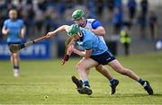 2 March 2025; Fergal Whitely of Dublin in action against Michael Kiely of Waterford during the Allianz Hurling League Division 1B match between Waterford and Dublin at Walsh Park in Waterford. Photo by Seb Daly/Sportsfile