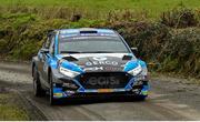 2 March 2025; Matt Edwards and David Moynihan compete in their Hyundai Rally2  during the Midlands Triton Showers Stages Rally Round 1 of the 2025 National Rally Championship in Longford. Photo by Philip Fitzpatrick/Sportsfile