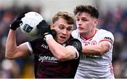 2 March 2025; Jack O'Neill of Galway in action against Michael McKernan of Tyrone during the Allianz Football League Division 1 match between Galway and Tyrone at Tuam Stadium in Tuam, Galway. Photo by Piaras Ó Mídheach/Sportsfile