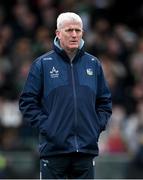 2 March 2025; Limerick manager John Kiely before the Allianz Hurling League Division 1A match between Limerick and Clare at TUS Gaelic Grounds in Limerick. Photo by Brendan Moran/Sportsfile