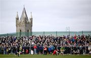 2 March 2025; Ciaran Thompson of Donegal and Conor Doherty of Derry during the Allianz Football League Division 1 match between Donegal and Derry at Fr Tierney Park in Ballyshannon, Donegal. Photo by Ramsey Cardy/Sportsfile