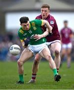 2 March 2025; Jordan Morris of Meath in action against Ray Connellan of Westmeath during the Allianz Football League Division 2 match between Westmeath and Meath at TEG Cusack Park in Mullingar, Westmeath. Photo by Tyler Miller/Sportsfile