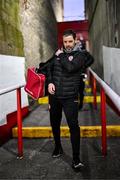 3 March 2025; Derry City manager Tiernan Lynch arrives for the SSE Airtricity Men's Premier Division match between St Patrick's Athletic and Derry City at Richmond Park in Dublin Photo by Stephen McCarthy/Sportsfile