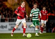 3 March 2025; Jake Doyle-Hayes of Sligo Rovers in action against Michael Noonan of Shamrock Rovers during the SSE Airtricity Men's Premier Division match between Sligo Rovers and Shamrock Rovers at The Showgrounds in Sligo. Photo by Piaras Ó Mídheach/Sportsfile