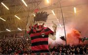 3 March 2025; Bohemians supporters before the SSE Airtricity Men's Premier Division match between Bohemians and Drogheda United at Dalymount Park in Dublin. Photo by Thomas Flinkow/Sportsfile