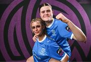 27 February 2025; Meghan Carr, left, and Aoife Mulkern during a Waterford FC squad portraits session at SETU Arena in Carriganore, Waterford. Photo by Ben McShane/Sportsfile