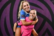 27 February 2025; Goalkeeper Maeve Williams, right, and Zara Corcoran during a Waterford FC squad portraits session at SETU Arena in Carriganore, Waterford. Photo by Ben McShane/Sportsfile