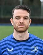 6 March 2025; Assistant referee Sam Holt poses for a portrait before the Bank of Ireland Leinster Rugby Boys Schools Senior Cup semi-final match between Blackrock College and Cistercian College Roscrea at Energia Park in Dublin. Photo by Tyler Miller/Sportsfile