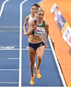 6 March 2025; Sharlene Mawdsley of Ireland competes in the 4x400m Relay Mixed final during day one of the European Athletics Indoor Championships 2025 at the Omnisport Apeldoorn in Apeldoorn, Netherlands. Photo by Sam Barnes/Sportsfile