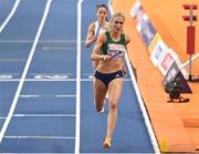 6 March 2025; Sharlene Mawdsley of Ireland competes in the 4x400m Relay Mixed final during day one of the European Athletics Indoor Championships 2025 at the Omnisport Apeldoorn in Apeldoorn, Netherlands. Photo by Sam Barnes/Sportsfile
