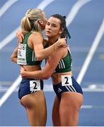 6 March 2025; Sharlene Mawdsley, left, and Phil Healy of Ireland after the 4x400m Relay Mixed final during day one of the European Athletics Indoor Championships 2025 at the Omnisport Apeldoorn in Apeldoorn, Netherlands. Photo by Sam Barnes/Sportsfile