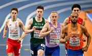 7 March 2025; Cian McPhillips of Ireland, second from left, competes in the men's 800m heats during day two of the European Athletics Indoor Championships 2025 at the Omnisport Apeldoorn in Apeldoorn, Netherlands. Photo by Sam Barnes/Sportsfile