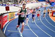 7 March 2025; Mark English of Ireland competes in the men's 800m heats during day two of the European Athletics Indoor Championships 2025 at the Omnisport Apeldoorn in Apeldoorn, Netherlands. Photo by Sam Barnes/Sportsfile