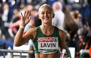 7 March 2025; Sarah Lavin of Ireland after finishing second in the women's 60m hurdles semi-final during day two of the European Athletics Indoor Championships 2025 at the Omnisport Apeldoorn in Apeldoorn, Netherlands. Photo by Sam Barnes/Sportsfile