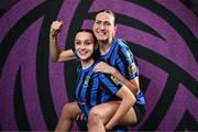 6 March 2025; Kayleigh Shine, left, and Maddie Gibson during an Athlone Town squad portraits session at Athlone Town Stadium in Lissywollen, Westmeath. Photo by Ben McShane/Sportsfile