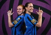 6 March 2025; Kelly Brady, left, and Maddie Gibson during an Athlone Town squad portraits session at Athlone Town Stadium in Lissywollen, Westmeath. Photo by Ben McShane/Sportsfile