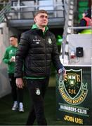 7 March 2025; Michael Noonan of Shamrock Rovers before the SSE Airtricity Men's Premier Division match between Shamrock Rovers and St Patrick's Athletic at Tallaght Stadium in Dublin. Photo by Stephen McCarthy/Sportsfile