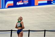 7 March 2025; Sarah Lavin of Ireland after finishing fourth in the women's 60m hurdles final during day two of the European Athletics Indoor Championships 2025 at the Omnisport Apeldoorn in Apeldoorn, Netherlands. Photo by Sam Barnes/Sportsfile