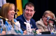 7 March 2025; Outgoing LGFA President Mícheál Naughton during day one of the LGFA Annual Congress at Clanree Hotel in Letterkenny, Donegal. Photo by Ramsey Cardy/Sportsfile