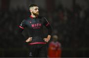 7 March 2025; Conor Keeley of Drogheda United during the SSE Airtricity Men's Premier Division match between Shelbourne and Drogheda United at Tolka Park in Dublin. Photo by Seb Daly/Sportsfile