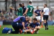 8 March 2025; Antoine Dupont of France receives medical attention during the Guinness Six Nations Rugby Championship match between Ireland and France at the Aviva Stadium in Dublin. Photo by David Fitzgerald/Sportsfile