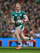 8 March 2025; Jamie Osborne of Ireland during the Guinness Six Nations Rugby Championship match between Ireland and France at the Aviva Stadium in Dublin. Photo by Brendan Moran/Sportsfile