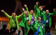 8 March 2025; Members of Special Olympics Team Ireland arrive into the stadium for the Opening Ceremony of the Turin 2025 Special Olympics World Winter Games at the Inalpi Arena in Turin, Italy. Photo by Ray McManus/Sportsfile