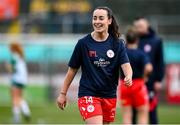 8 March 2025; Roma McLaughlin of Shelbourne before the SSE Airtricity Women's Premier Division match between Shelbourne and Shamrock Rovers at Tolka Park in Dublin. Photo by Stephen McCarthy/Sportsfile