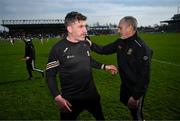 9 March 2025; Kilkenny manager Derek Lyng and Tipperary manager Liam Cahill after the Allianz Hurling League Division 1A match between Kilkenny and Tipperary at UPMC Nowlan Park in Kilkenny. Photo by Stephen McCarthy/Sportsfile