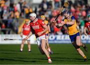 9 March 2025; Tim O'Mahony of Cork in action against David Fitzgerald of Clare during the Allianz Hurling League Division 1A match between Clare and Cork at Zimmer Biomet Páirc Chíosóg in Ennis, Clare.  Photo by John Sheridan/Sportsfile