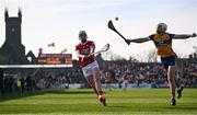 9 March 2025; Patrick Horgan of Cork in action against Conor Cleary of Clare during the Allianz Hurling League Division 1A match between Clare and Cork at Zimmer Biomet Páirc Chíosóg in Ennis, Clare. Photo by Piaras Ó Mídheach/Sportsfile