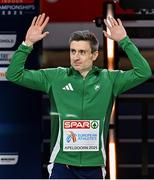 9 March 2025; Mark English of Ireland with his bronze medal from the men's 800m final on day four of the European Athletics Indoor Championships 2025 at the Omnisport Apeldoorn in Apeldoorn, Netherlands. Photo by Sam Barnes/Sportsfile