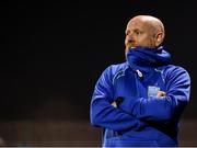 9 March 2025; DLR Waves coach Paul O'Brien reacts after conceding their first goal during the EA SPORTS LOI Academy Womens U19 League match between Shamrock Rovers and DLR Waves at Roadstone Academy in Dublin. Photo by Thomas Flinkow/Sportsfile