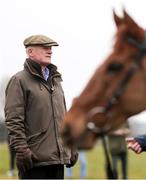 10 March 2025: Trainer Willie Mullins with State Man ahead of the Cheltenham Racing Festival at Prestbury Park in Cheltenham, England. Photo by Harry Murphy/Sportsfile