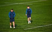 10 March 2025; St Michael's College players inspect the pitch before the Bank of Ireland Leinster Rugby Boys Schools Junior Cup semi-final match between St Michael's College and Clongowes Wood College at Energia Park in Dublin. Photo by Shauna Clinton/Sportsfile