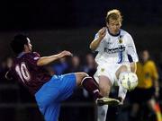 10 September 2004; Tony Bird, Drogheda United, in action against Mick O'Donnell, UCD. FAI Cup Quarter-Final, UCD v Drogheda United, Belfield Park, UCD, Dublin. Picture credit; David Maher / SPORTSFILE